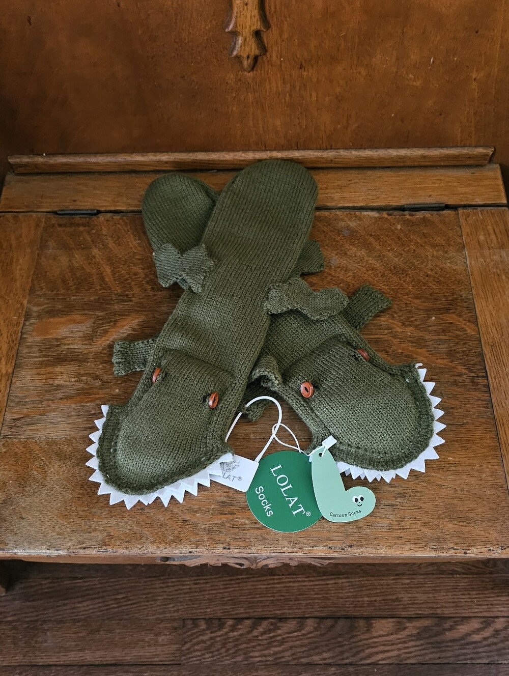LOLAT Crocodile Cartoon Slipper Socks | Knit Alligator House Slippers | NWT